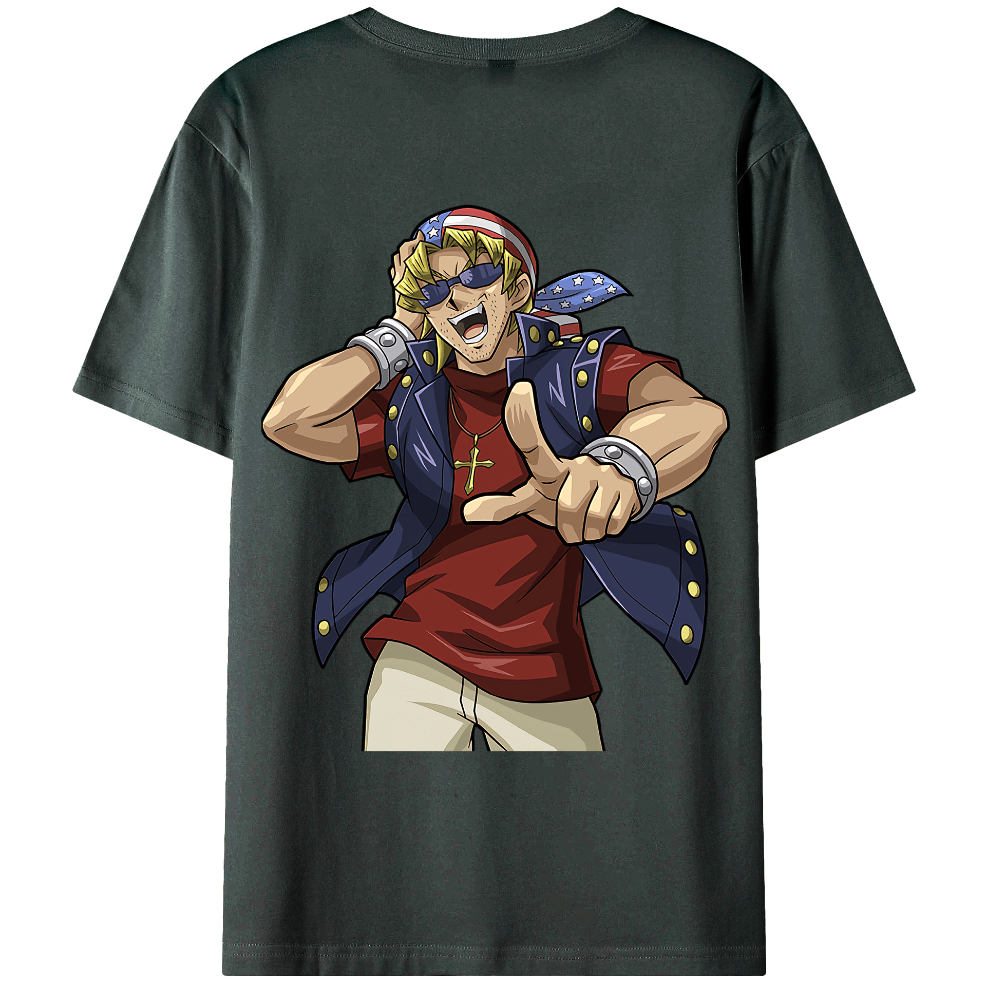 （画像用） 遊☆戯☆王 Yu-Gi-Oh! 綿100％ メンズ半袖Tシャツ（バックプリント） 通気性